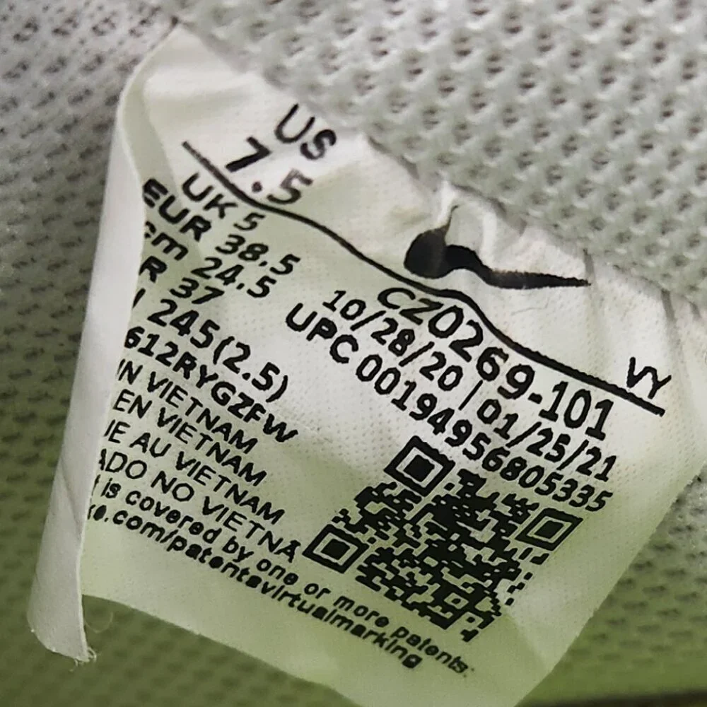 Nike Air Air Force 1 Catechu Women's White and Pink Sneakers Size 7.5